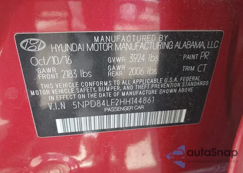 2017 Hyundai Elantra Value Edition from USA, damaged, VIN 5NPD84LF2HH144861